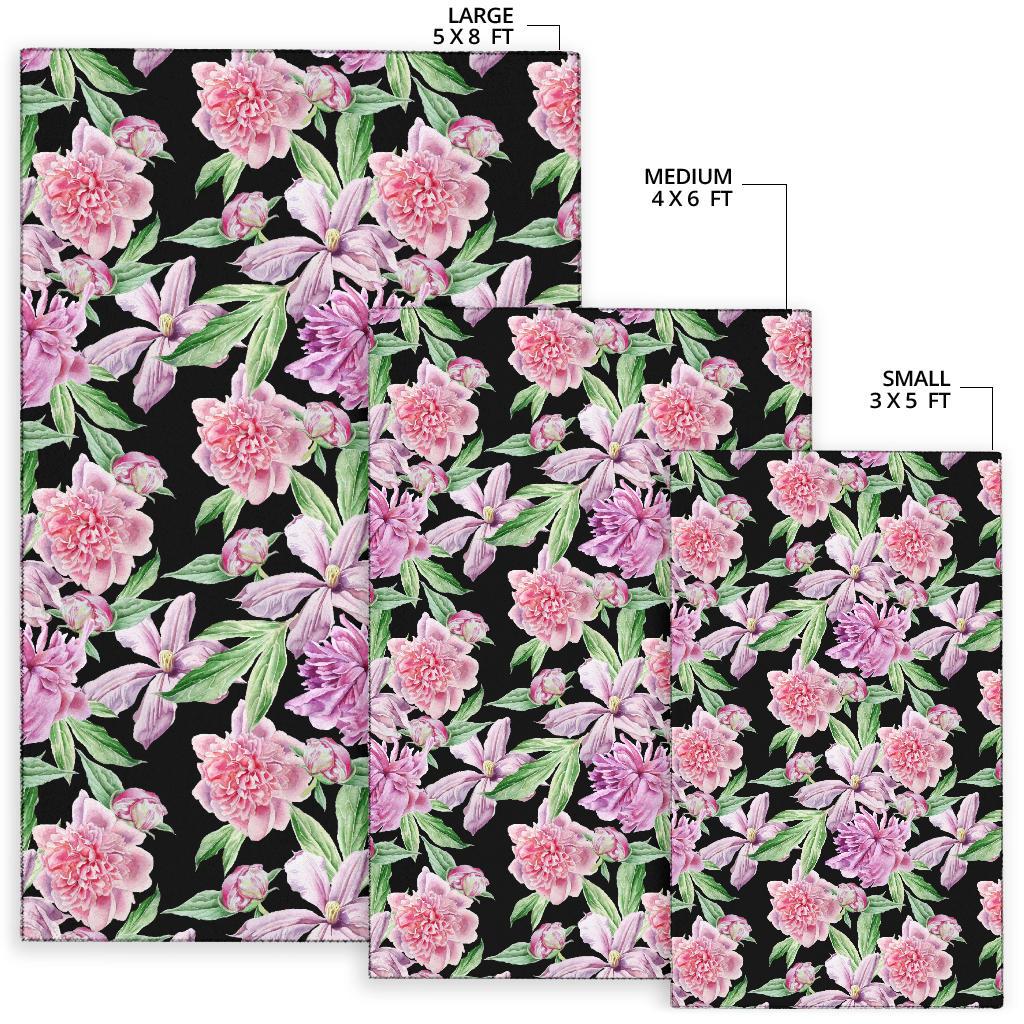 Peony Pattern Print Design PE08 Area Rugs
