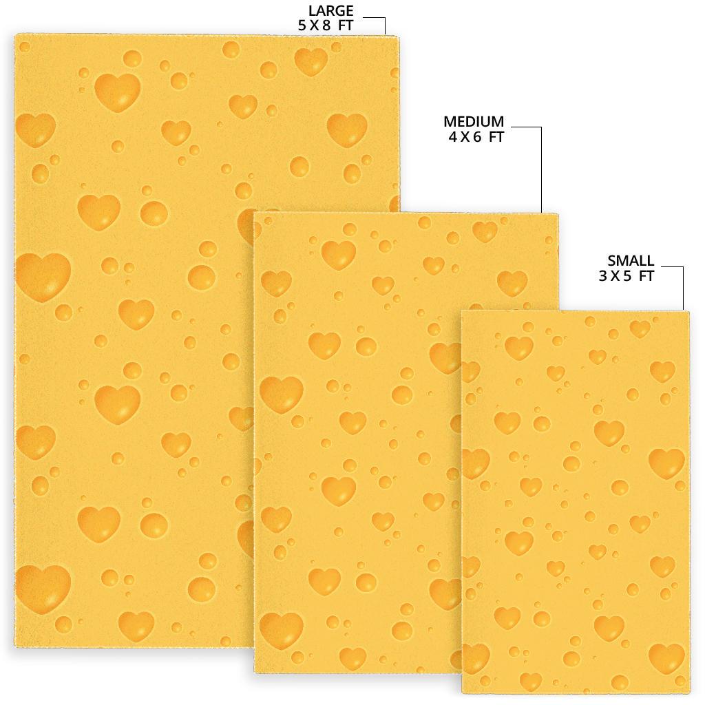 Cheese Heart Texture Pattern Area Rug