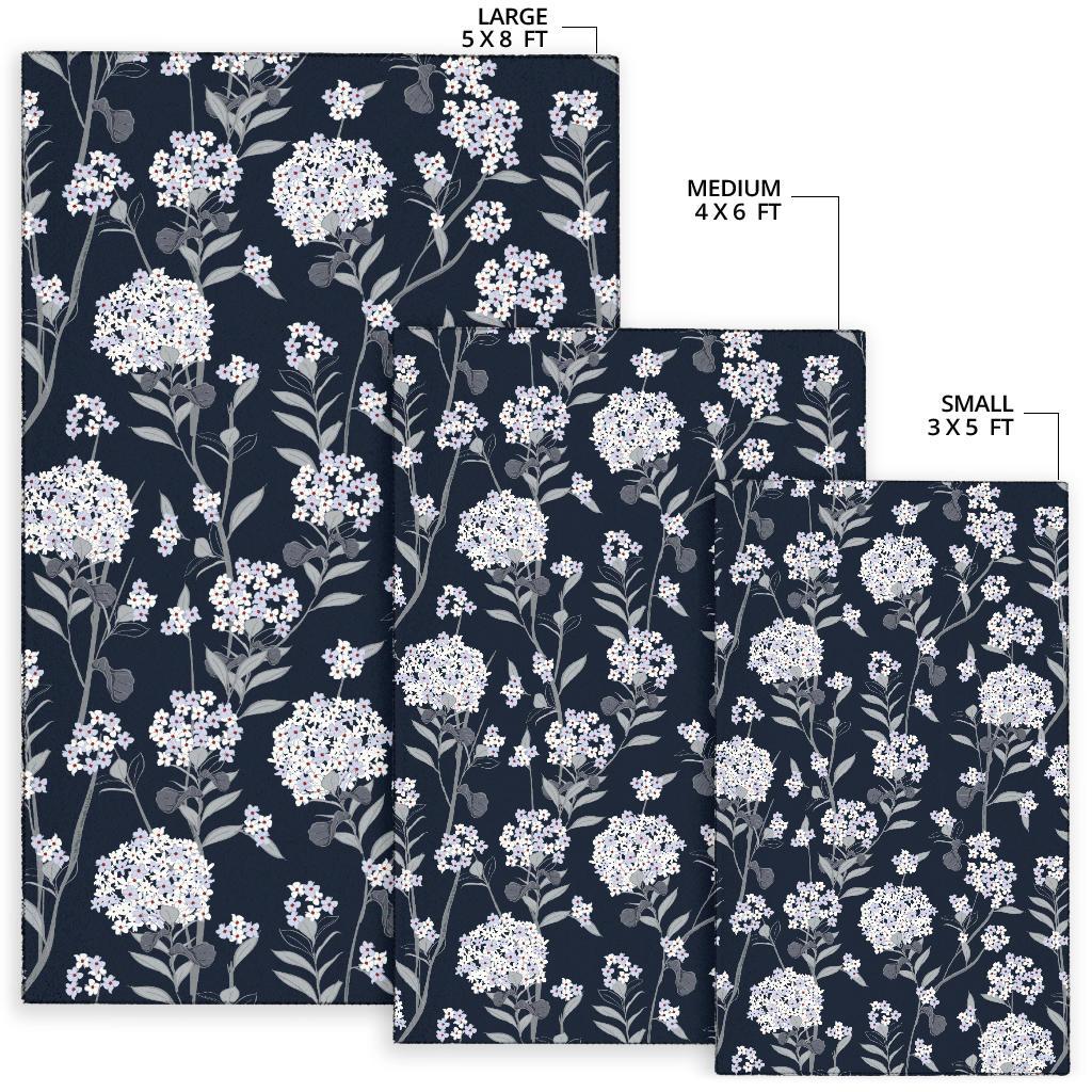 Hydrangea Pattern Print Design HD07 Area Rugs