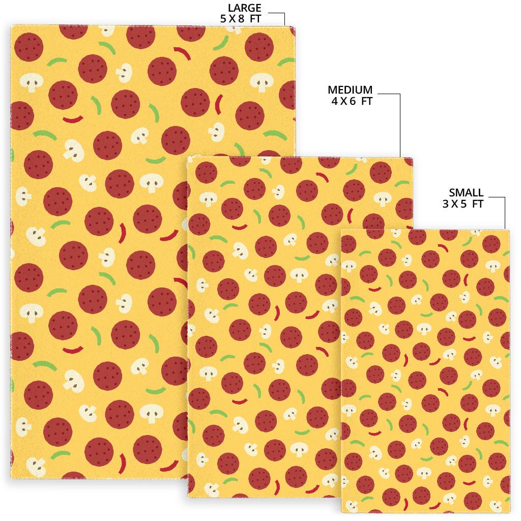Pizza Salami Mushroom Texture Pattern Area Rug