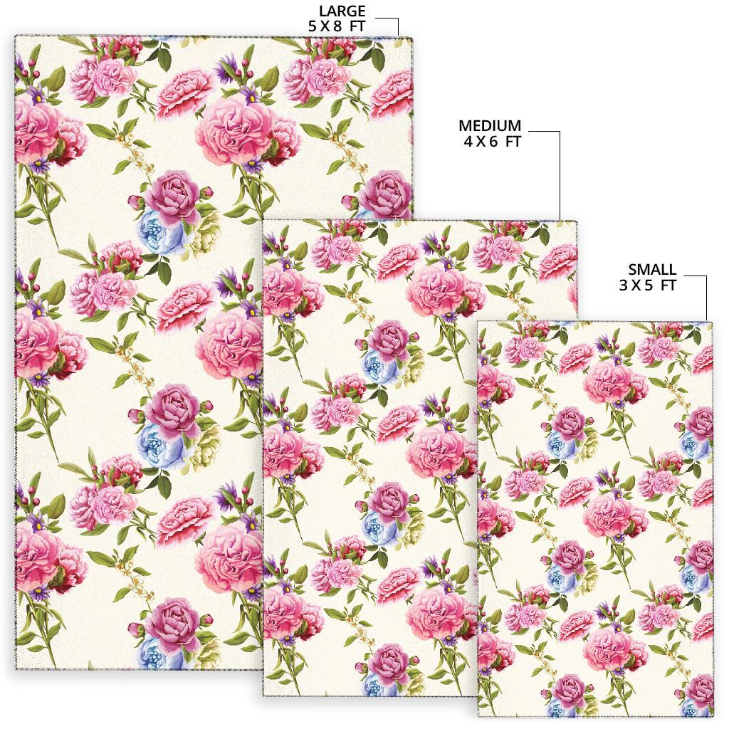 Carnations Pattern Print Design CN02 Area Rugs