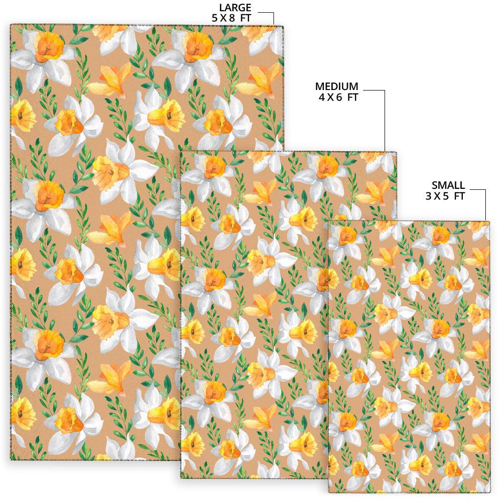 Daffodils Pattern Print Design DF04 Area Rugs