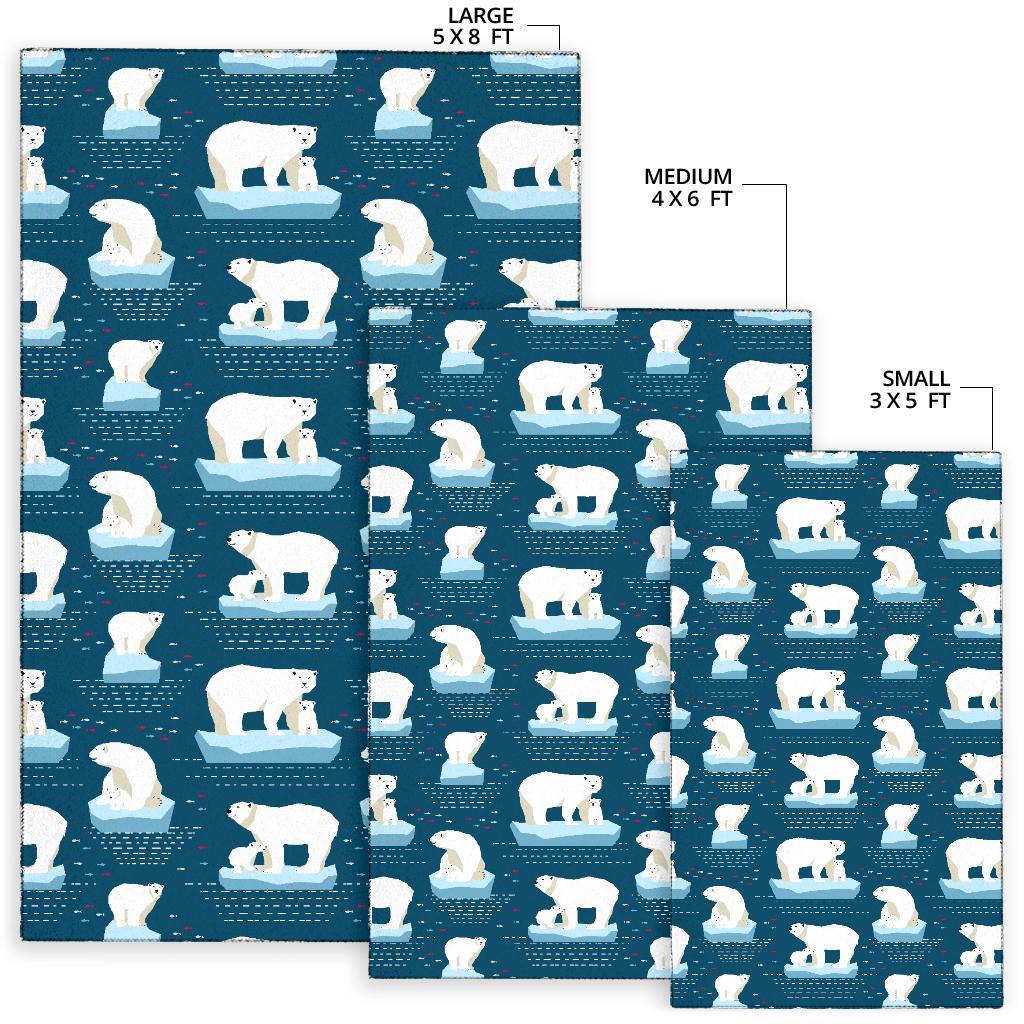Polar Bear Pattern Print Design PB02 Area Rugs