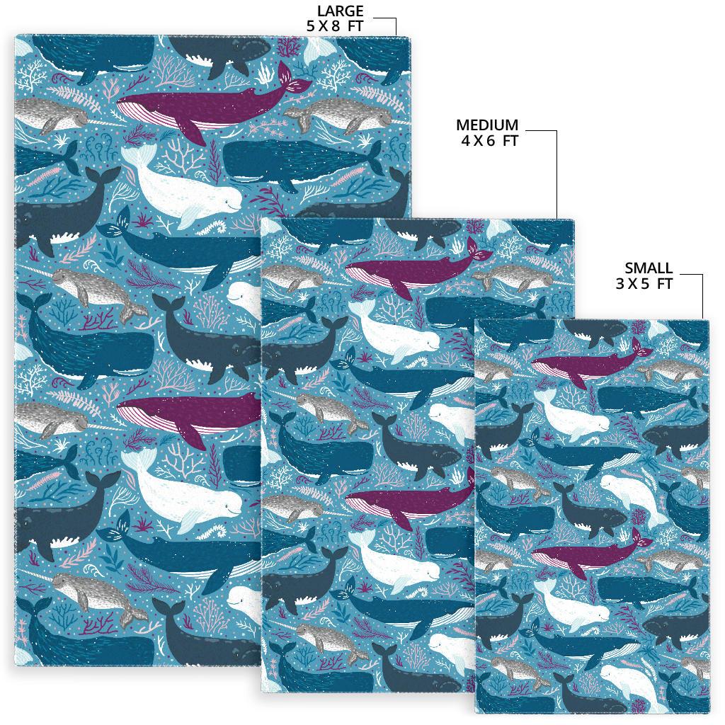 Whale design pattern Area Rug