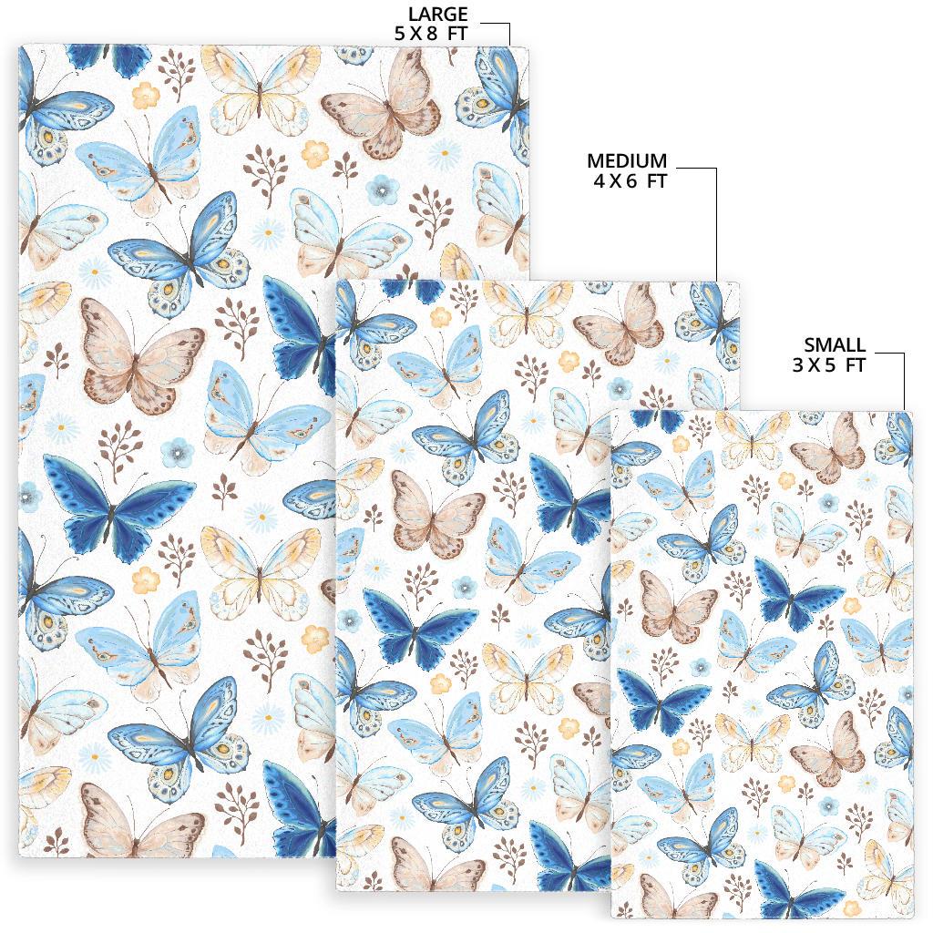 blue butterfly pattern Area Rug