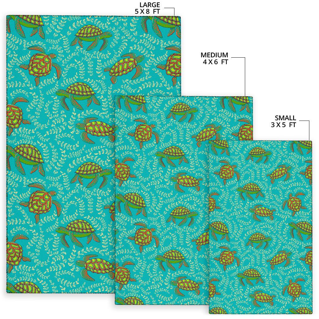 Sea Turtle Pattern Print Design T010 Area Rugs