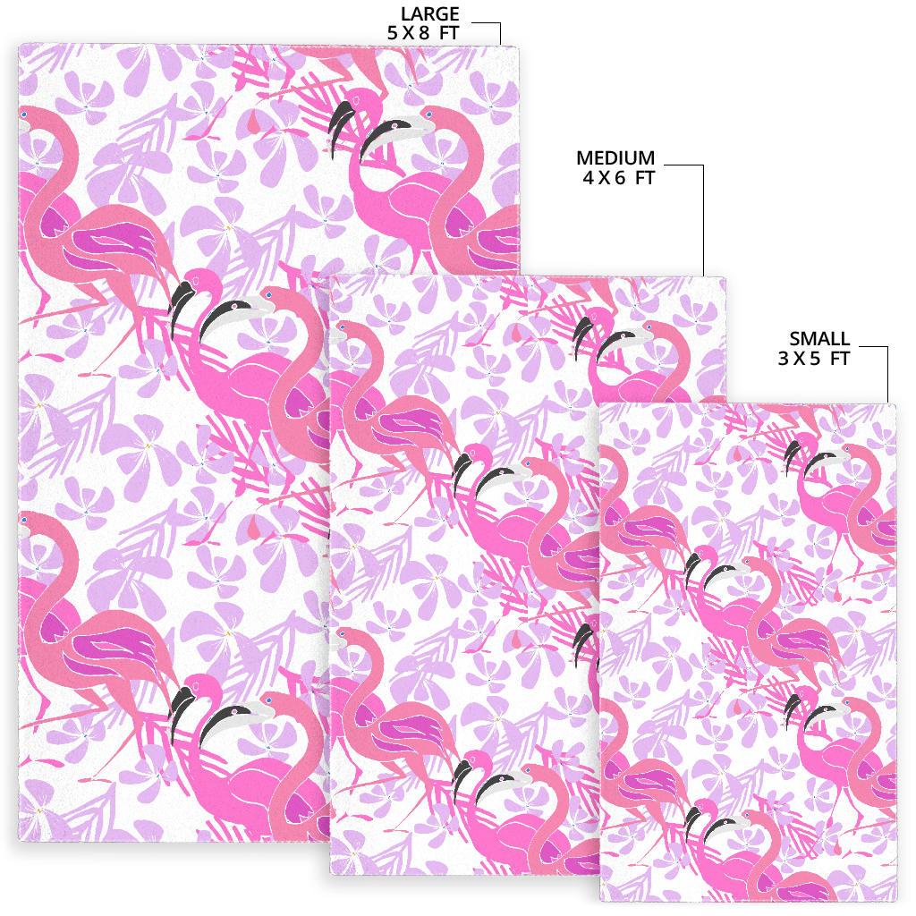 Pink flamingo flower pattern Area Rug