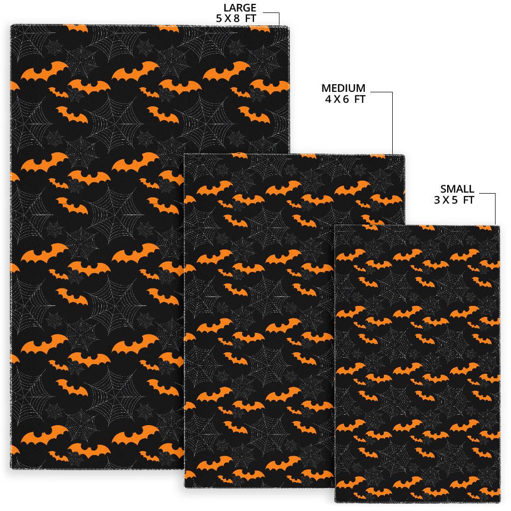 Cobweb Spider Web Bat Pattern Area Rug