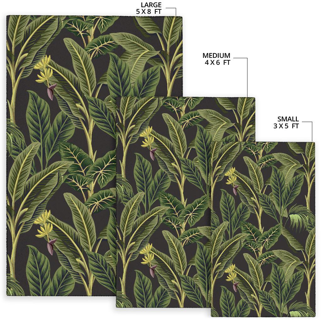 Banana Leaf Pattern Print Design BL04 Area Rugs