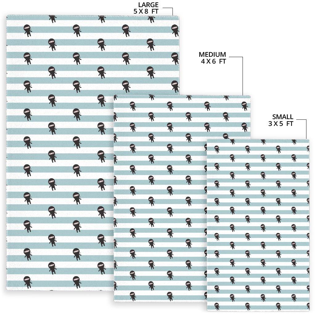 Ninja Pattern Stripe Background Area Rug
