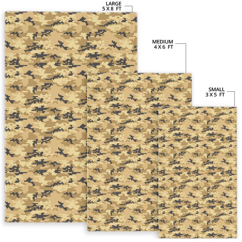 Sand Camo Camouflage Pattern Area Rug