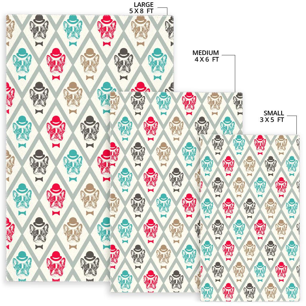 French Bulldog Tuxedo Pattern Area Rug