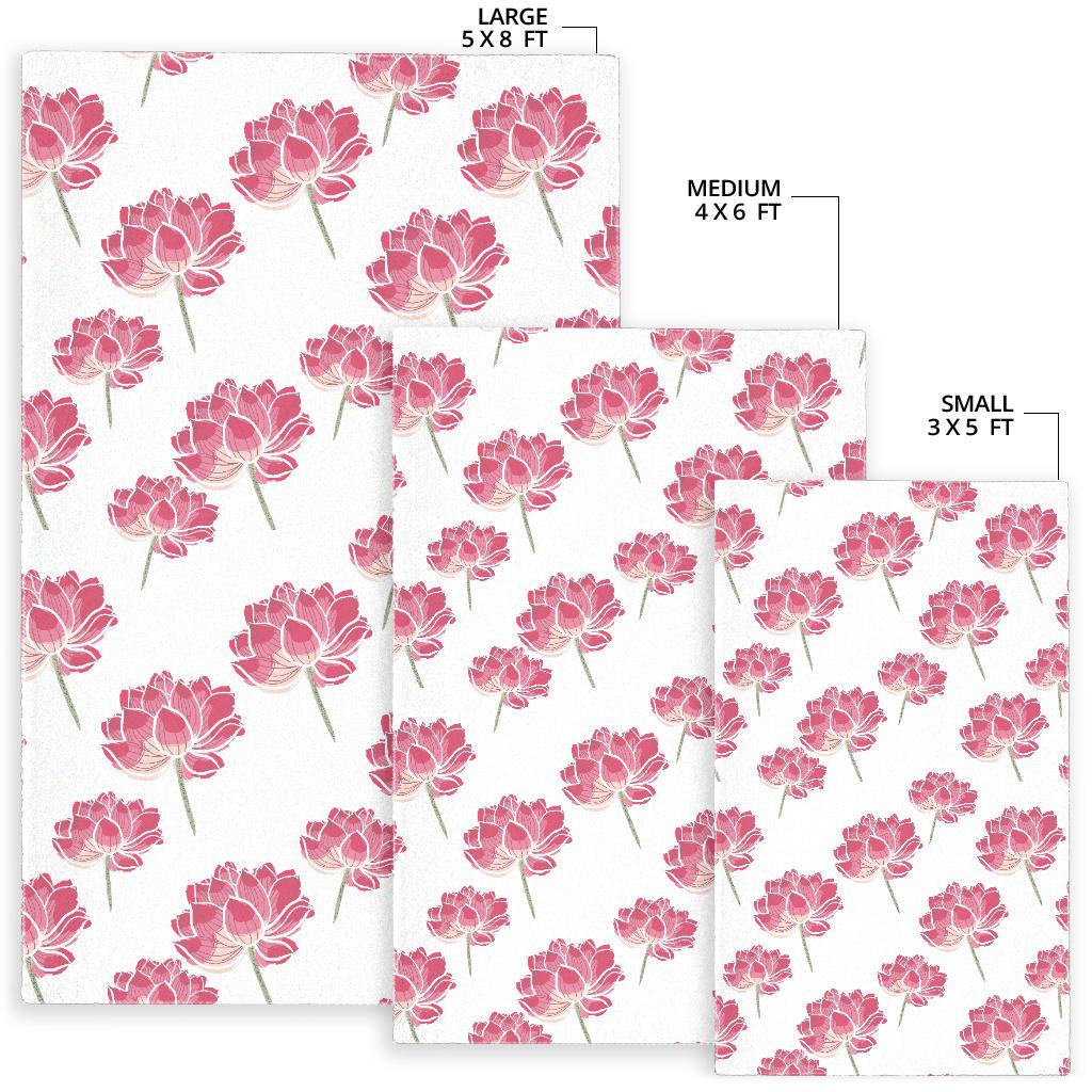 Pink lotus waterlily pattern Area Rug
