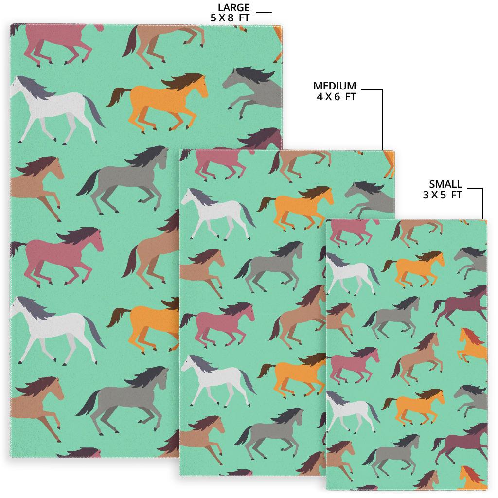 Colorful horses pattern Area Rug