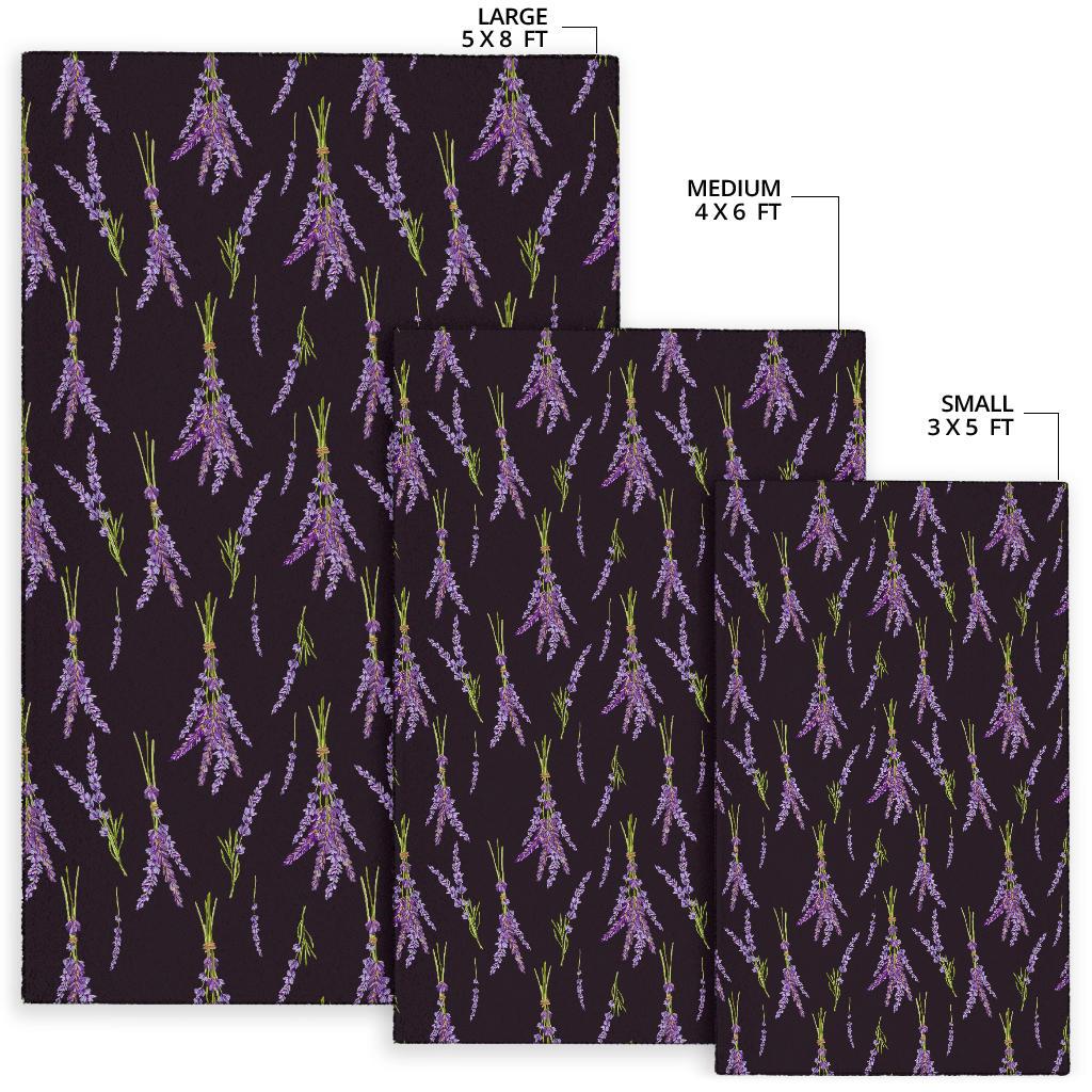 Lavender Pattern Print Design LV05 Area Rugs