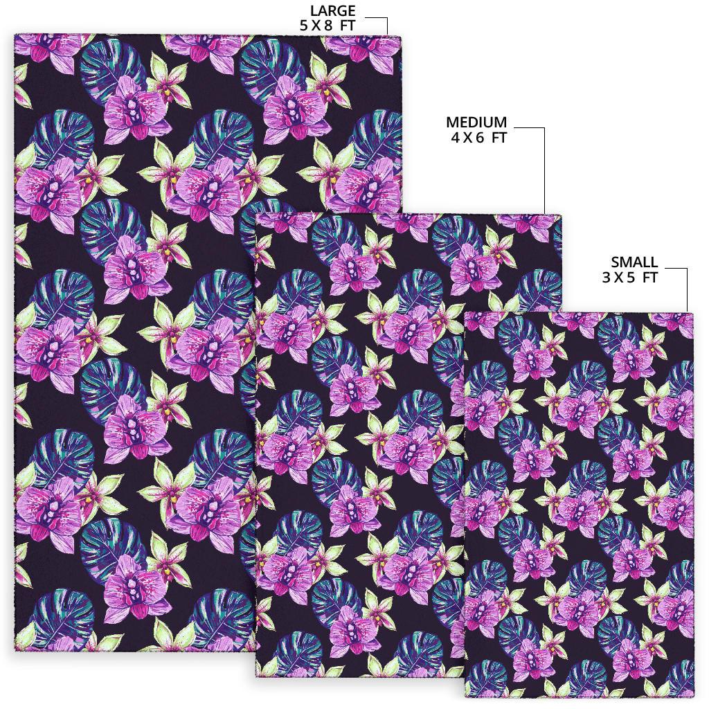 Orchid Pattern Print Design OR010 Area Rugs