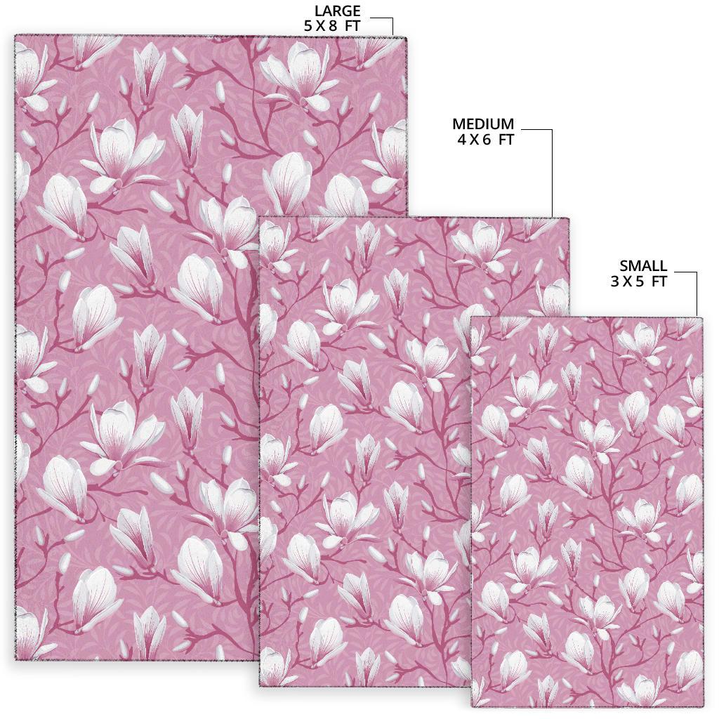 Magnolia Pattern Print Design MAG05 Area Rugs