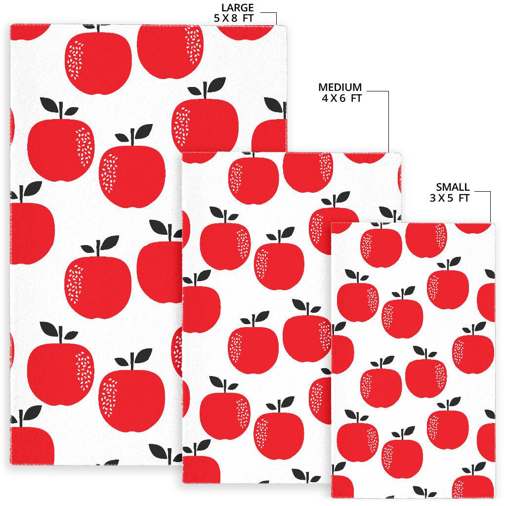red apples white background Area Rug