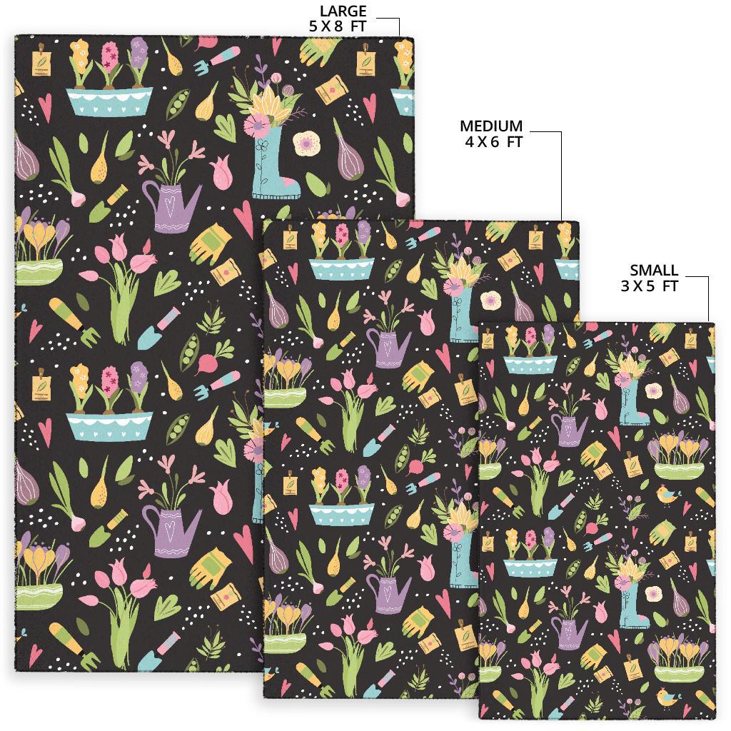 Gardening Pattern Print Design G03 Area Rugs