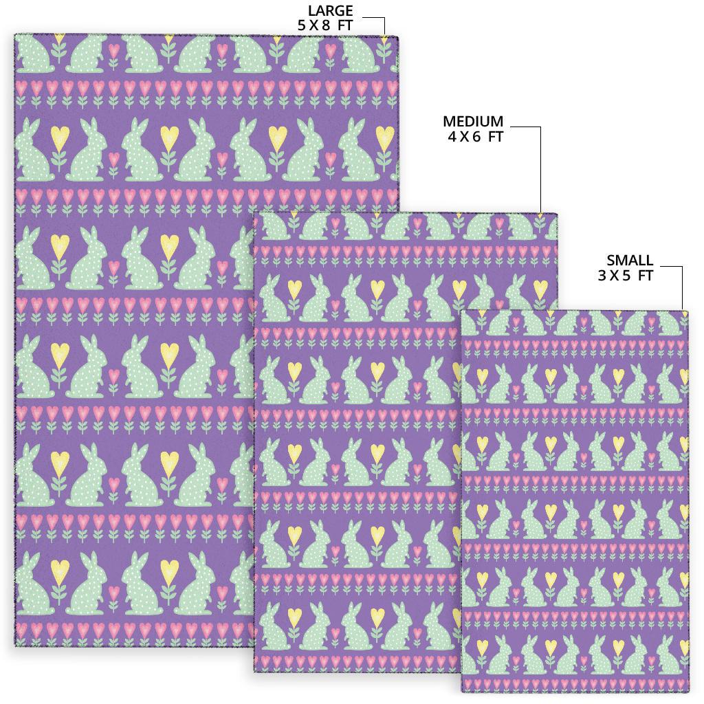 Rabbit Pattern Print Design RB01 Area Rugs