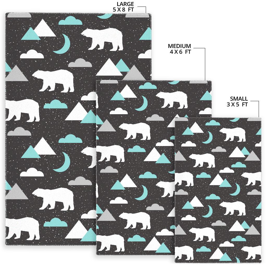 Polar Bear Moon Pattern Area Rug