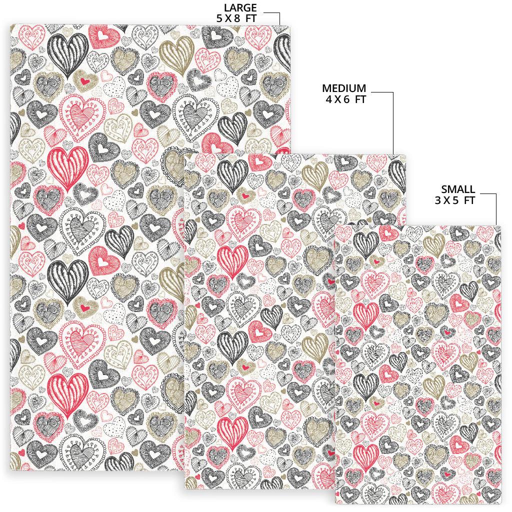 Heart Tribal Pattern Area Rug