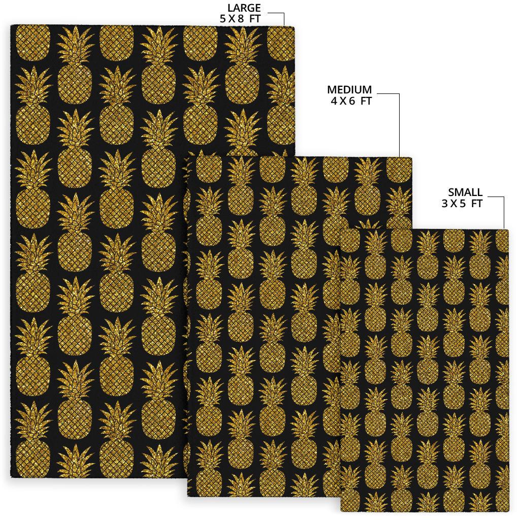 Gold Pineapple Pattern Print Design PP011 Area Rugs