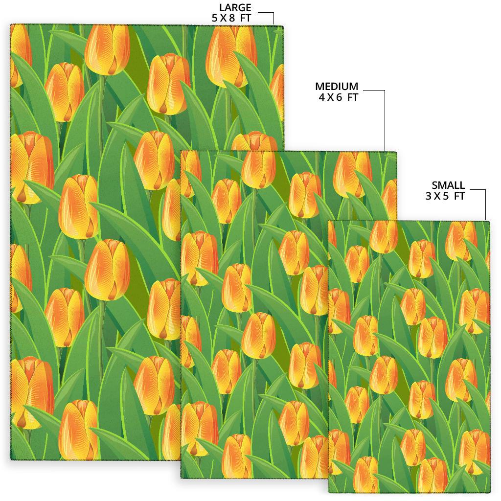 Tulip Orange Pattern Print Design TP07 Area Rugs
