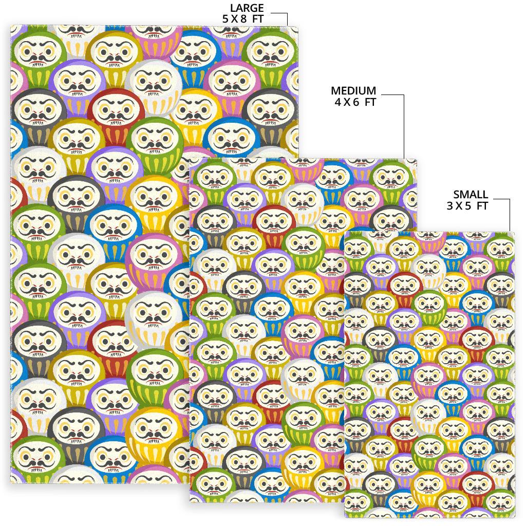 Colorful Daruma Pattern Area Rug