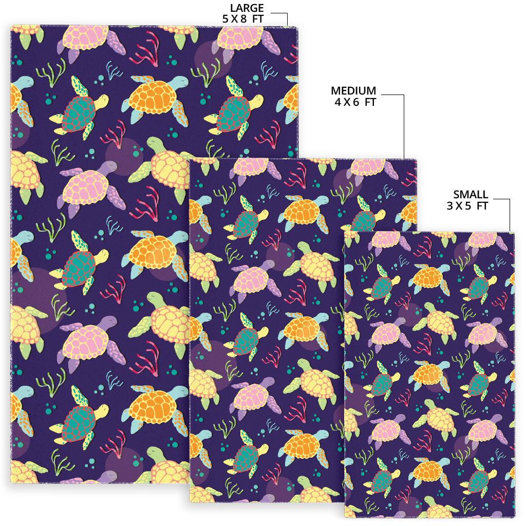 Colorful sea turtle pattern Area Rug