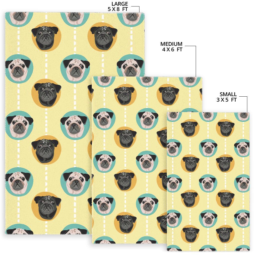 Pug Head Pattern Area Rug