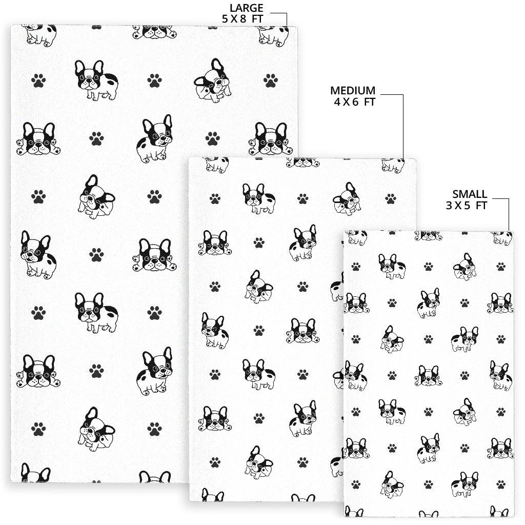 Cute french bulldog paw pattern Area Rug