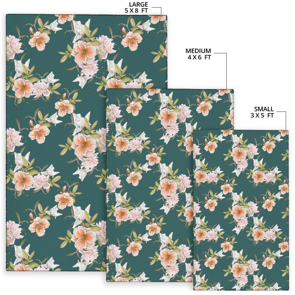 Iris Pattern Print Design IR01 Area Rugs