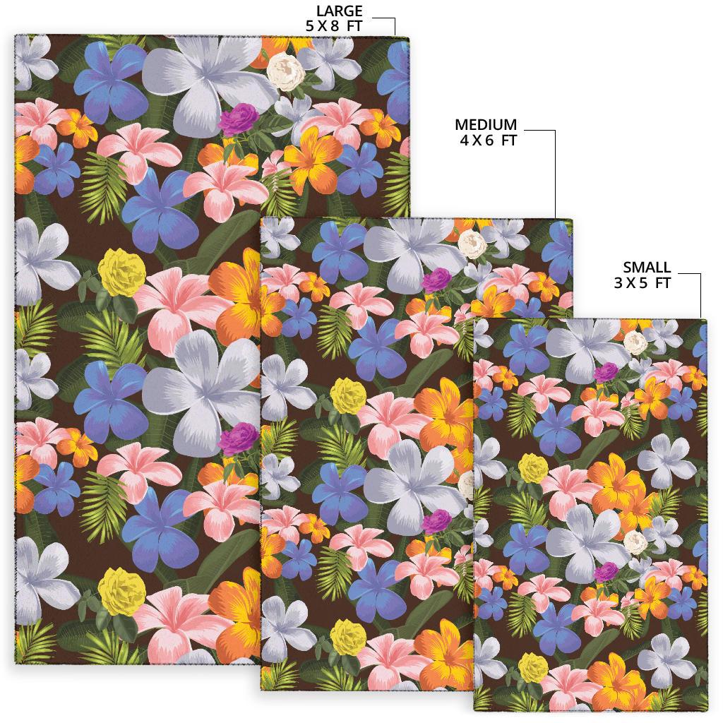 Plumeria Pattern Print Design PM03 Area Rugs