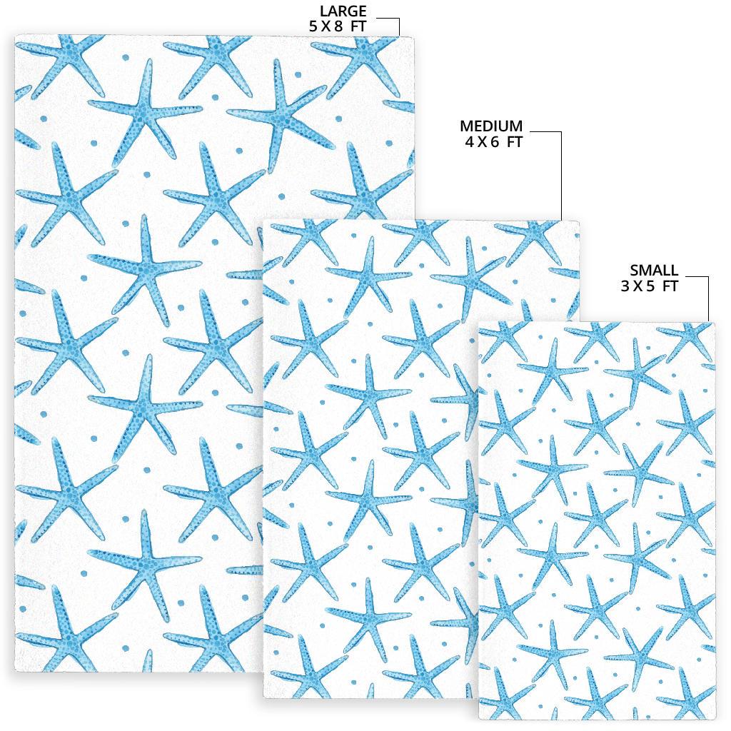 Watercolor starfish pattern Area Rug