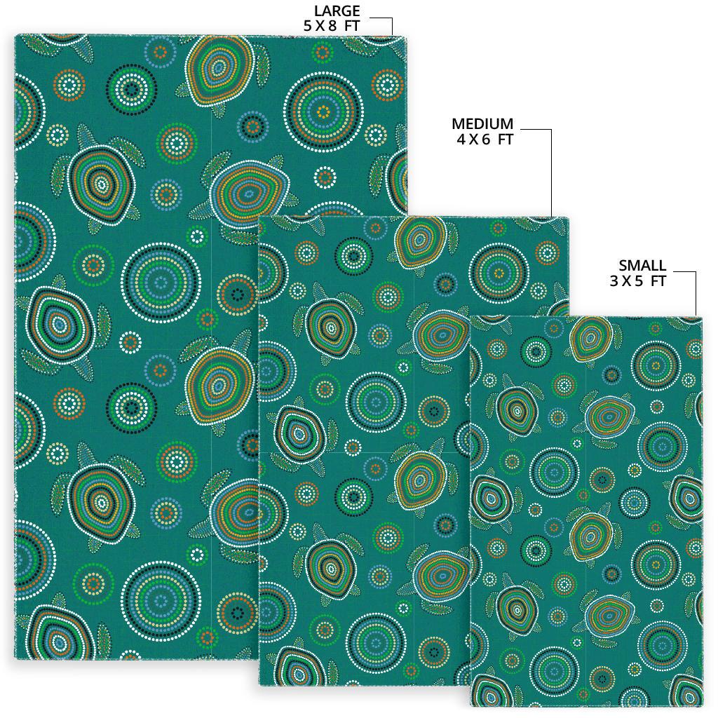 Sea Turtle Aboriginal Pattern Area Rug