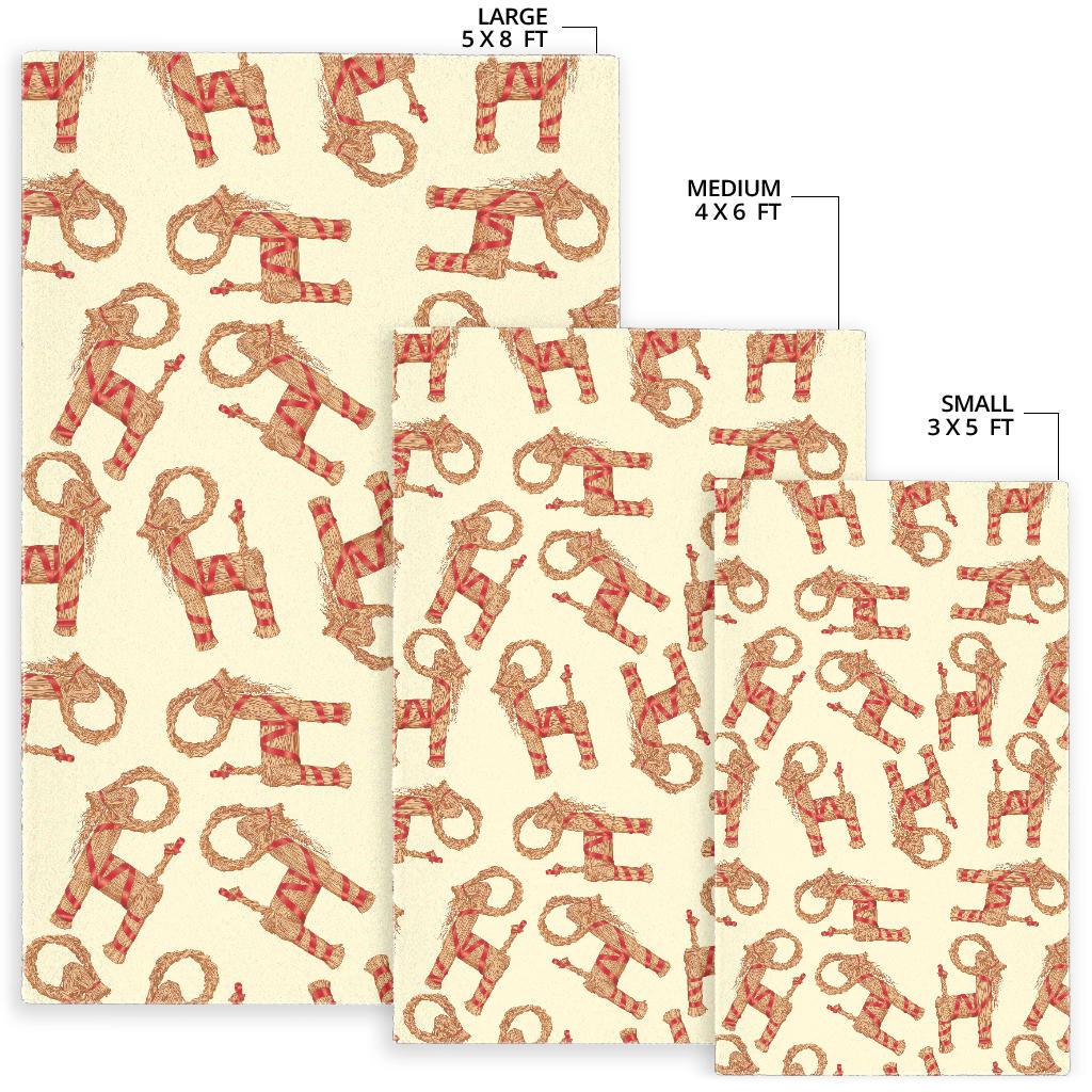 Yule Goat or Christmas goat Pattern Area Rug
