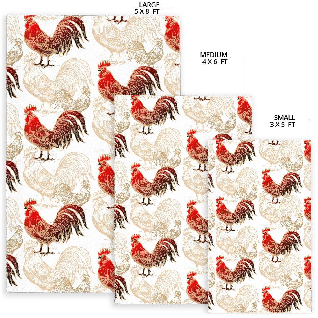 Rooster Chicken Pattern Area Rug
