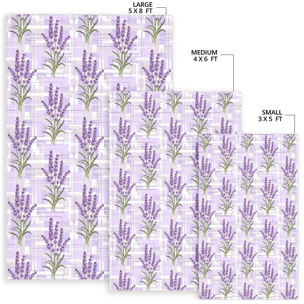 Lavender Pattern Theme Area Rug