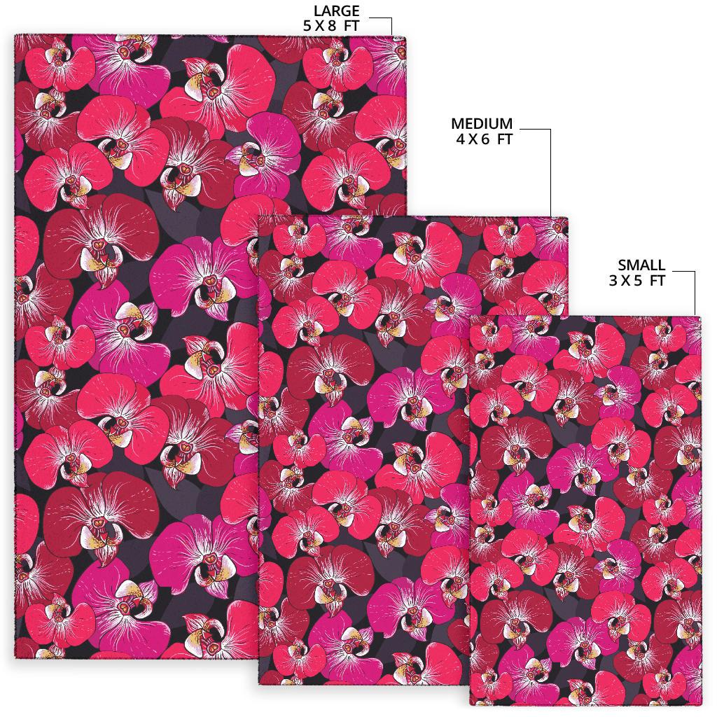 Orchid Red Pattern Print Design OR05 Area Rugs