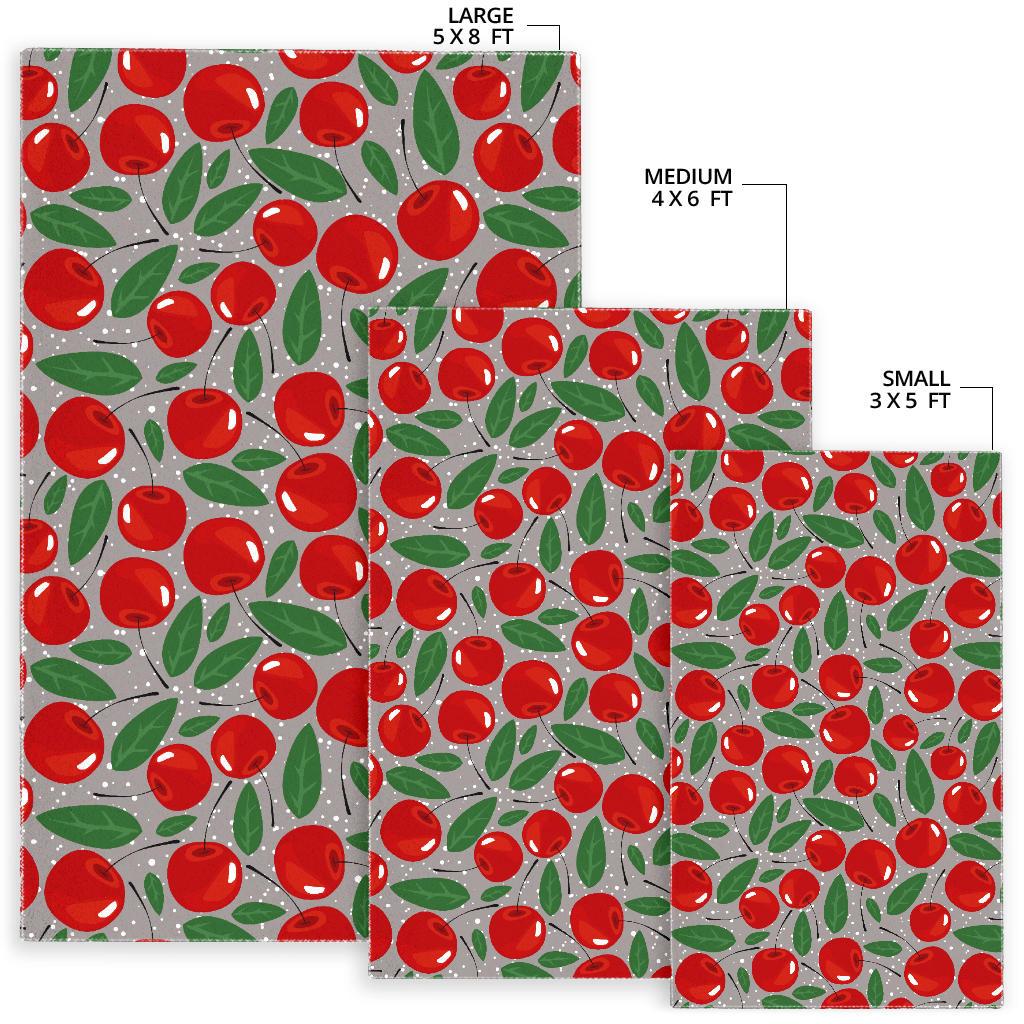 Cherry Leaves Pattern Area Rug