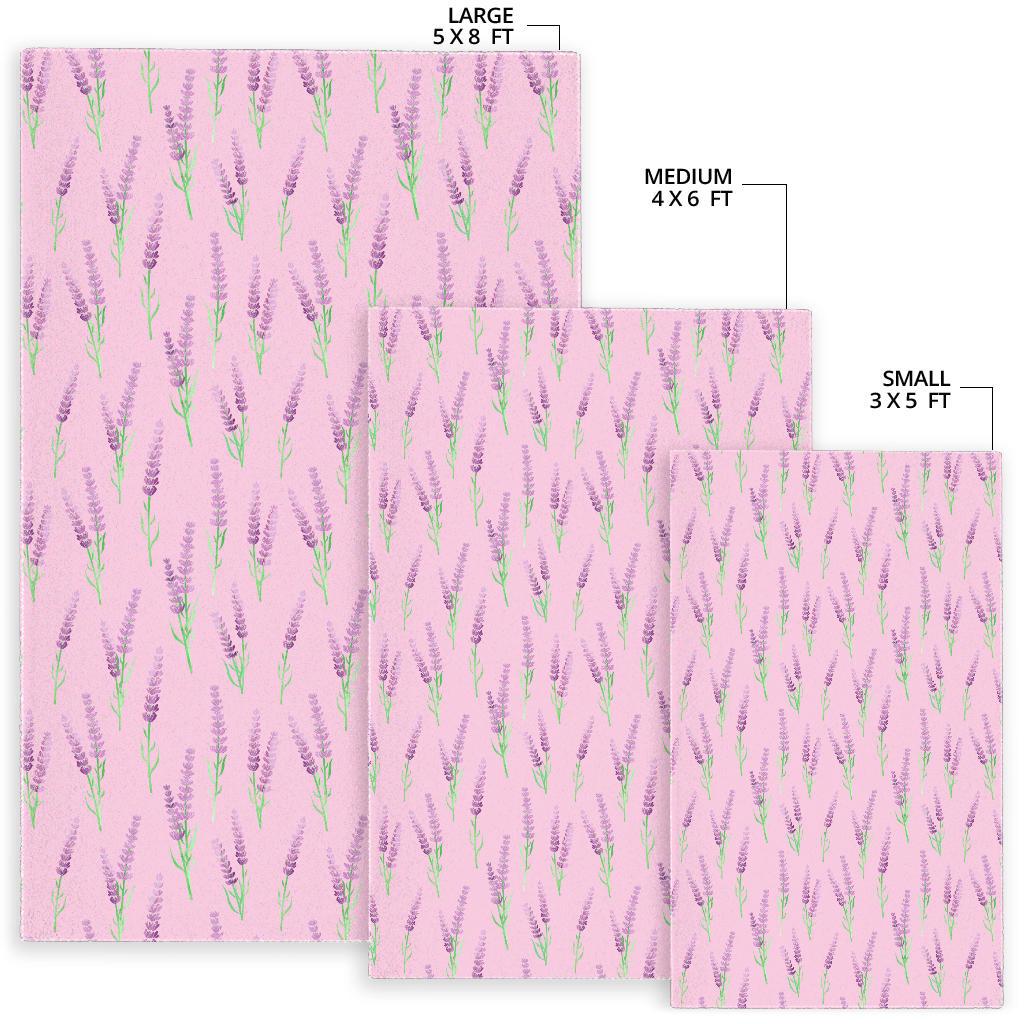 Lavender pattern pink background Area Rug