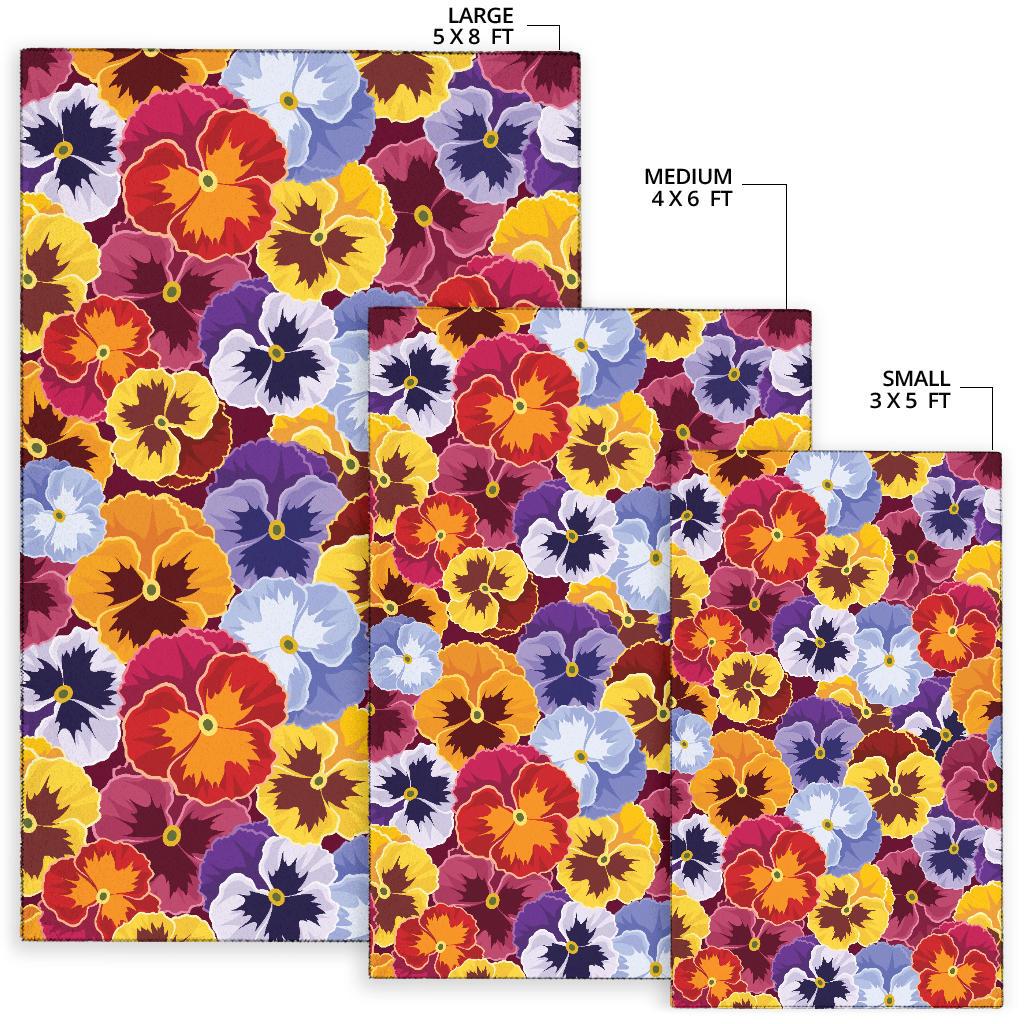 Pansy Pattern Print Design PS01 Area Rugs