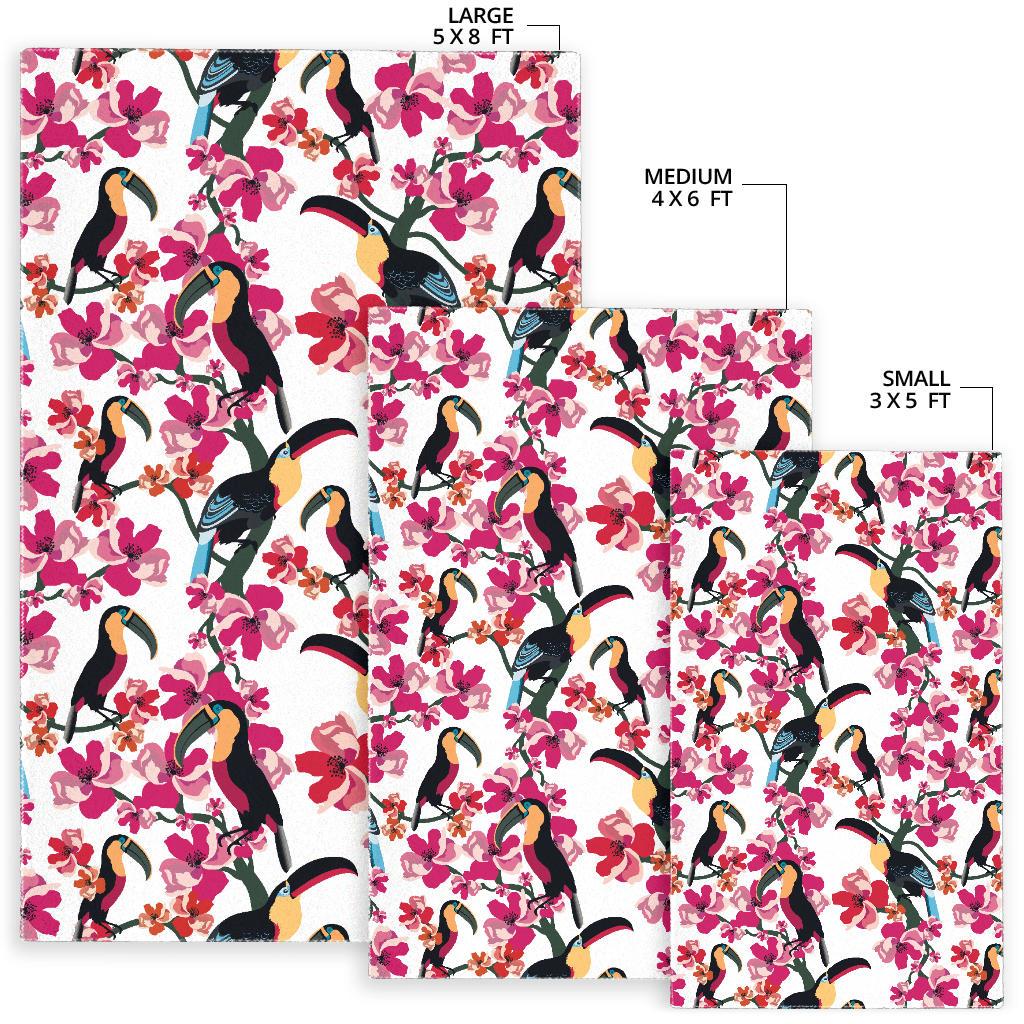 Toucan flower design pattern Area Rug