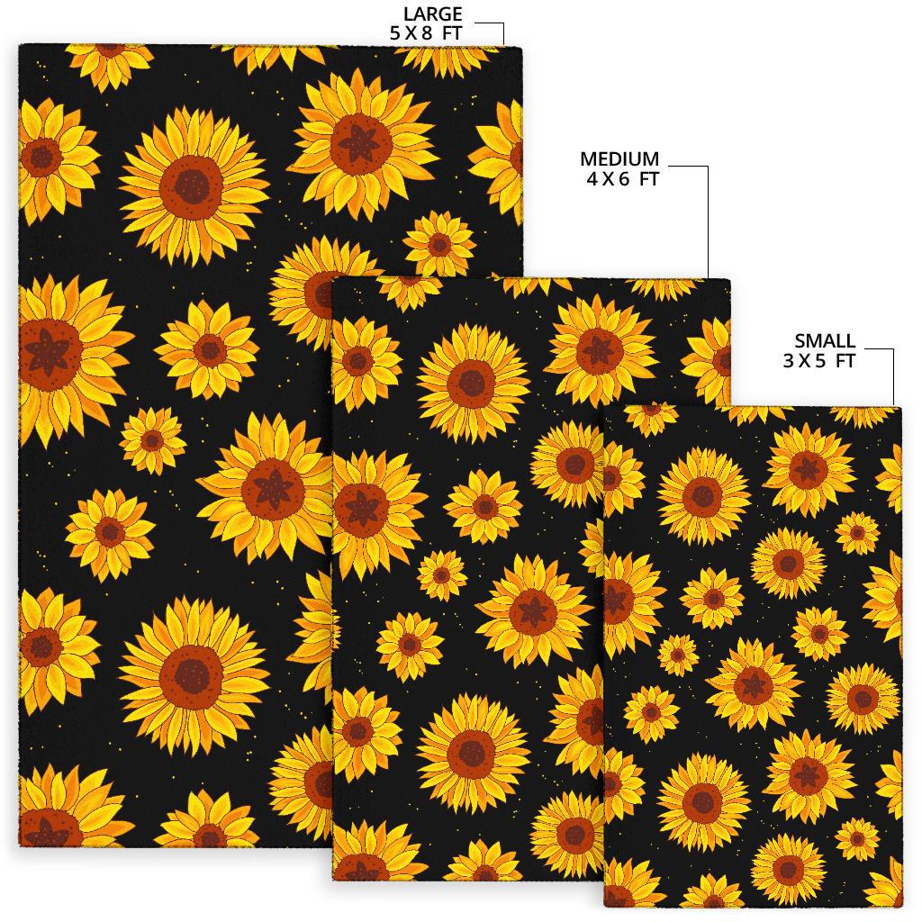 Sunflower Pattern Print Design SF09 Area Rugs