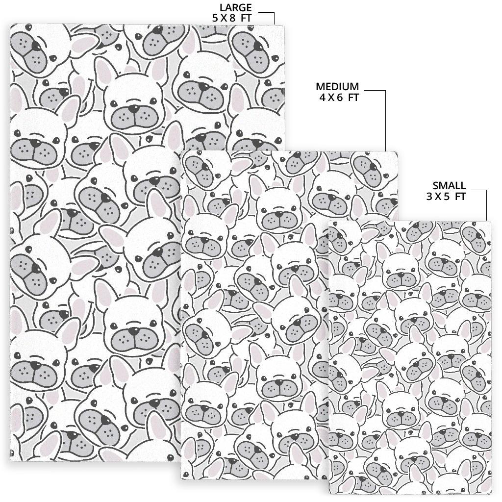 Cute french bulldog head pattern Area Rug