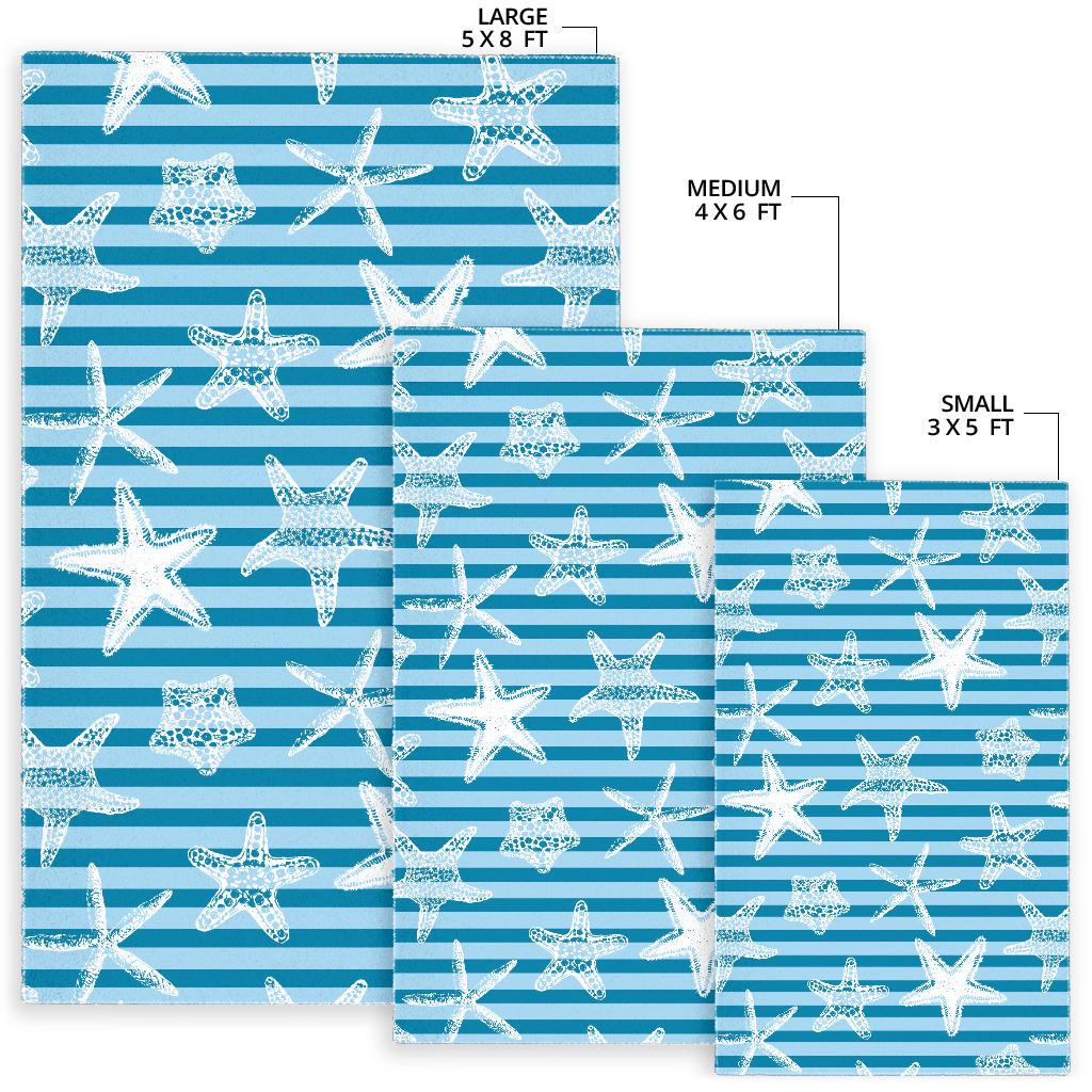Starfish blue blackground Area Rug