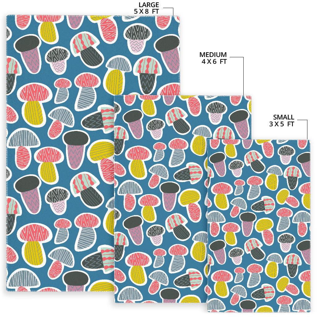 Colorful mushroom design pattern Area Rug