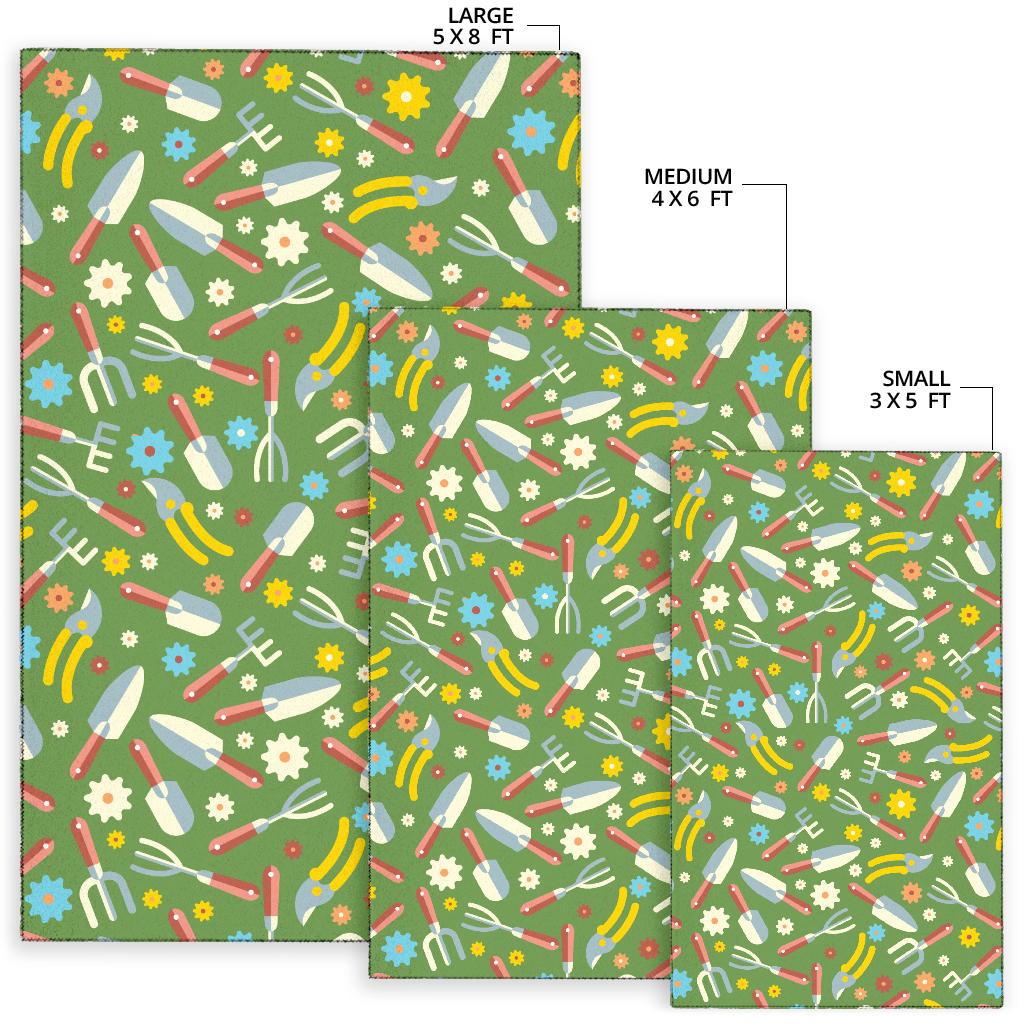 Gardening Pattern Print Design G06 Area Rugs