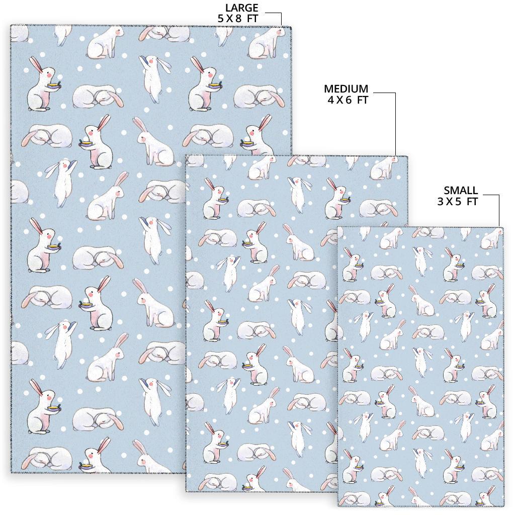 Rabbit Pattern Print Design RB06 Area Rugs